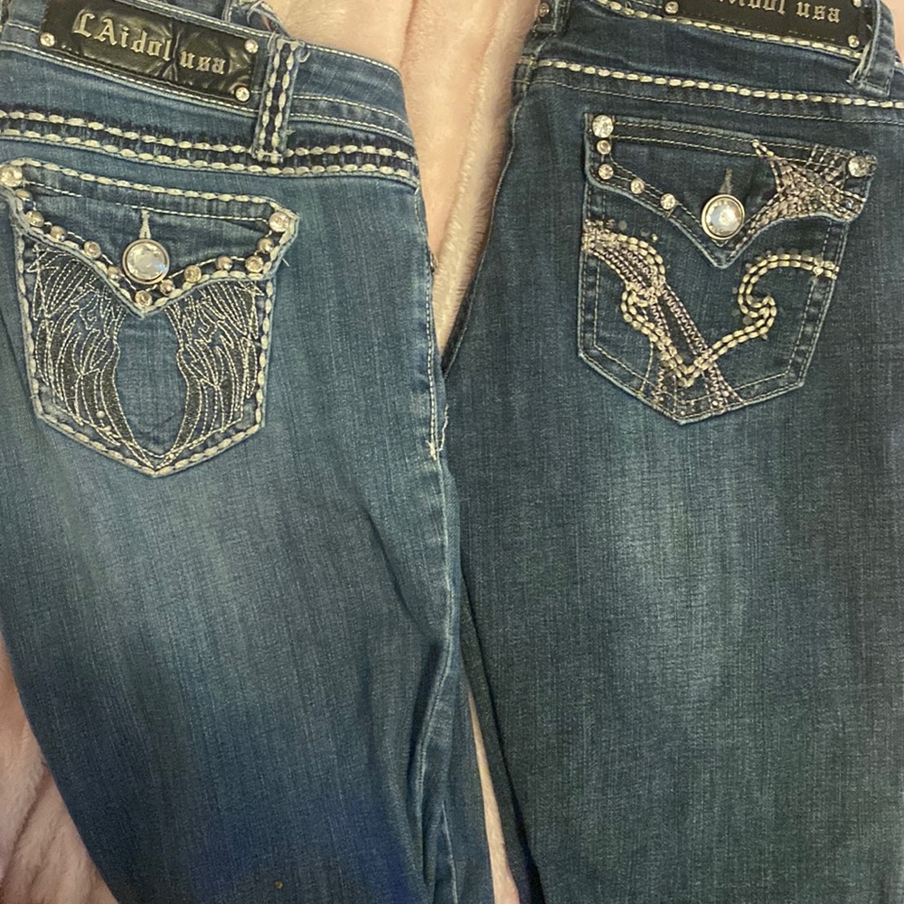 2 pair LA Idol jeans size 28/34
